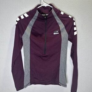 PINK Victoria's Secret Ultimate Purple Gray White Half-Zip Active Jacket Size XS